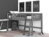 OS Home and Office Model 83204-1AB Charcoal Gray Twin Low Loft Bed