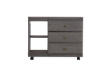 OS Home and Office Model 83204-2A Charcoal Gray Chest with Three Drawers