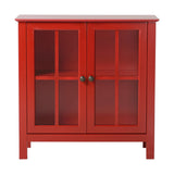OS Home and Office Red Glass Door Accent and Display Cabinet