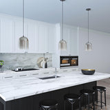 Hudson & Canal Marit Pendant In Smoked Nickel Glass