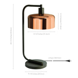Hudson & Canal Cadmus Table Lamp With Polished Copper Shade And Blackened Bronze Hardware