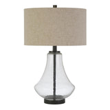 Hudson & Canal Lagos Table Lamp In Seeded Glass With Flax Shade