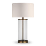 Hudson & Canal Rowan Table Lamp In Glass And Antique Brass