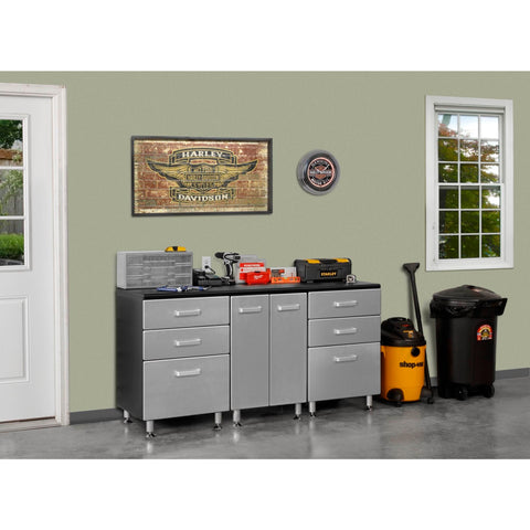 Tuff-Stor Model 24209K 71 inch wide Work Bench with Six Sturdy Drawers and Two Door Storage Cabinet
