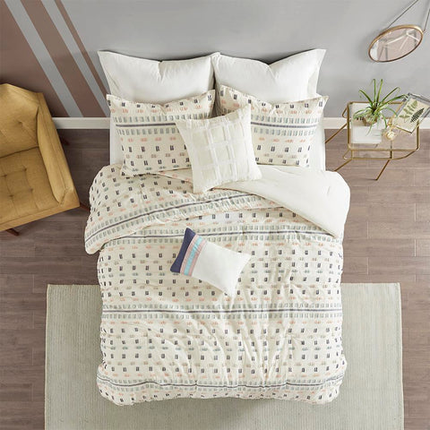 Urban Habitat Auden 5 Piece Cotton Jacquard Comforter Set Full/Queen