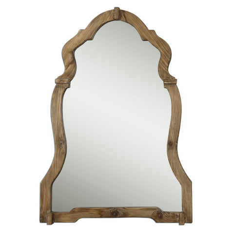Uttermost Agustin Arched Wall Mirror in Walnut Stained