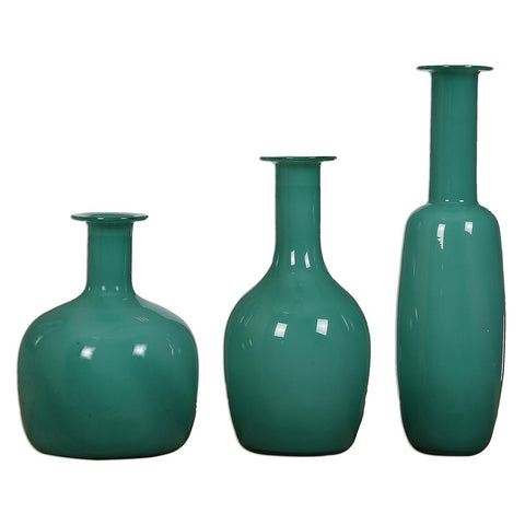 Uttermost Baram Turquoise Vases - Set of 3