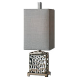 Uttermost Bashan Table Lamp w/ Rectangle Hardback Shade in Silver Gray