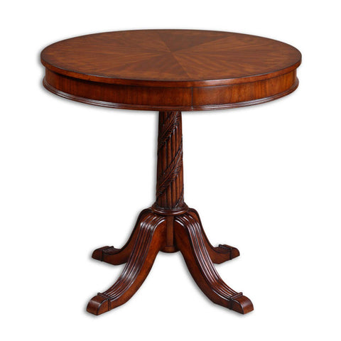Uttermost Brakefield Round Table in Polished Pecan