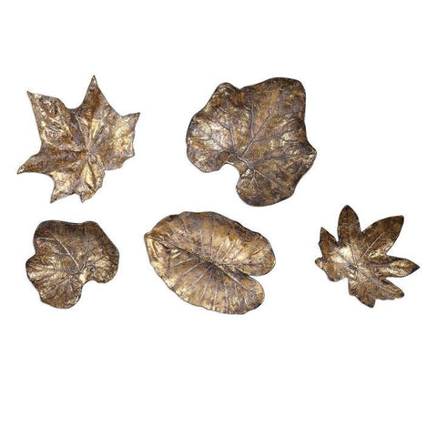 Uttermost Bronze Leaves Wall Art - Set of 5
