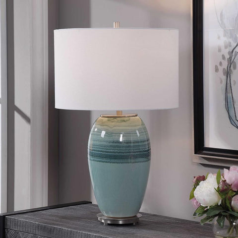 Uttermost Caicos Teal Table Lamp