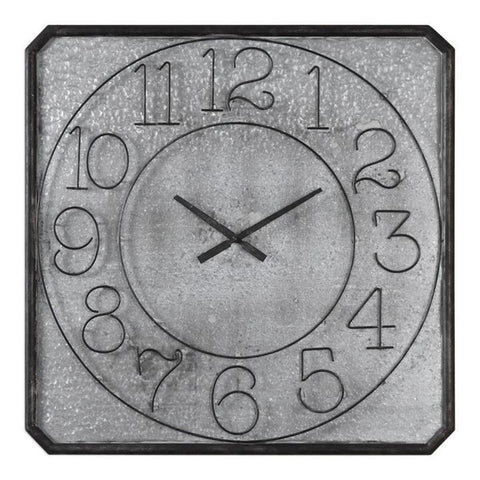 Uttermost Dominic Galvanized Metal Wall Clock