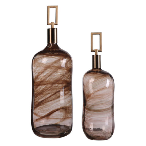 Uttermost Ginevra Glass Bottles - Set of 2