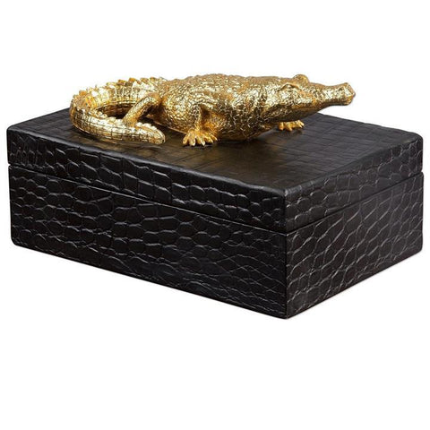 Uttermost Gold Crocodile Box