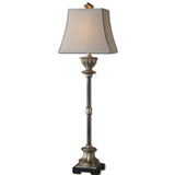 Uttermost La Morra Table Lamp w/ Rectangle Bell Shade in Oatmeal Linen
