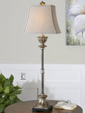 Uttermost La Morra Table Lamp w/ Rectangle Bell Shade in Oatmeal Linen