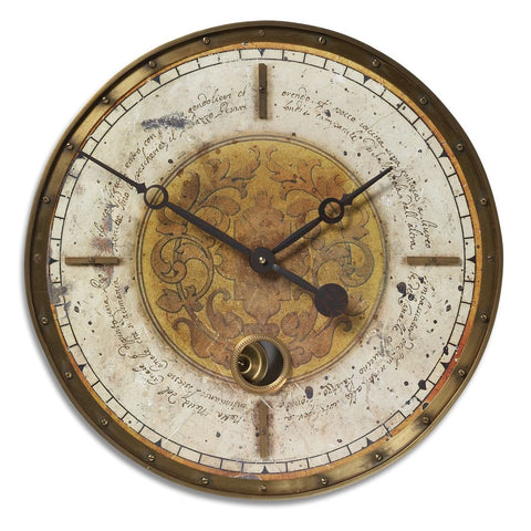 Uttermost Leonardo Script Cream Clock