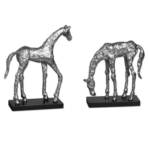 Uttermost Let's Graze Horse Statues - Set of 2