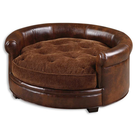 Uttermost Lucky Pet Bed w/ Russet Brown Cushion