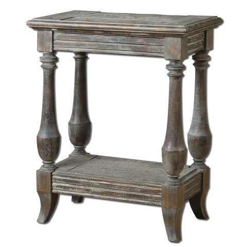 Uttermost Mardonio Side Table in Rustic Waxed Limestone