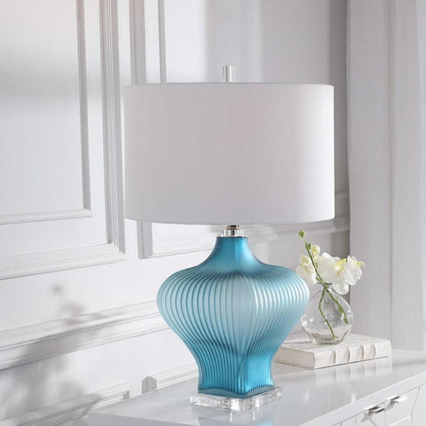 Uttermost Marjorie Frosted Turquoise Table Lamp