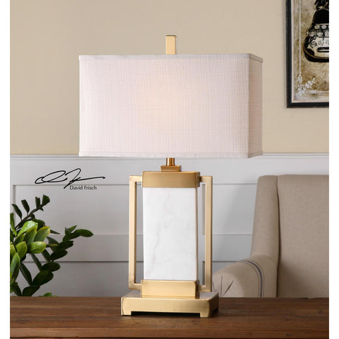 Uttermost Marnett White Marble Table Lamp