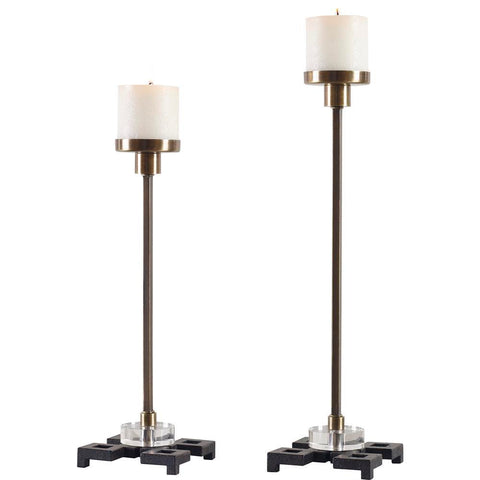 Uttermost Montag Brass Candleholders, S/2