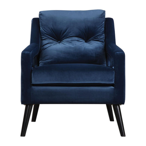 Uttermost O'Brien Blue Velvet Armchair