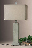 Uttermost Risto Table Lamp w/ Rectangle Box Shade in Oatmeal Linen