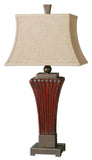 Uttermost Rosso Ribbed Ceramic Lamp