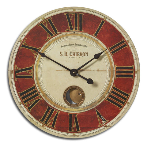 Uttermost S.B.Chieron 23 Inch Clock in Cast Brass
