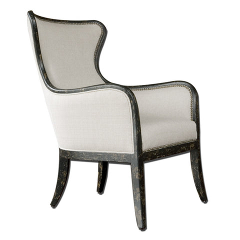 Uttermost Sandy Wing Chair in Sandy White