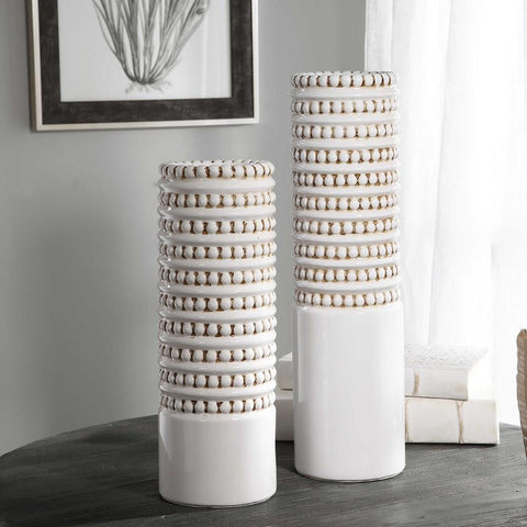 Uttermost Uttermost Angelou White Vases, Set of 2