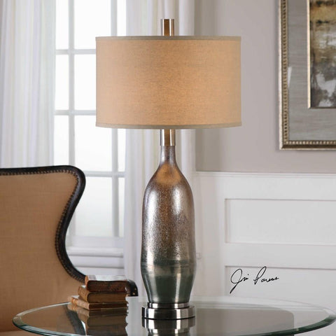 Uttermost Uttermost Basola Olive Gray Glass Table Lamp