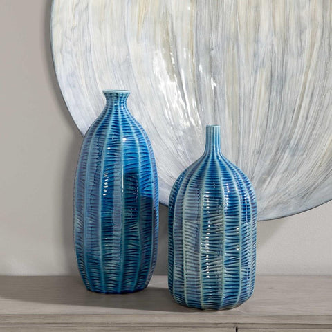 Uttermost Uttermost Bixby Blue Vases, Set of 2