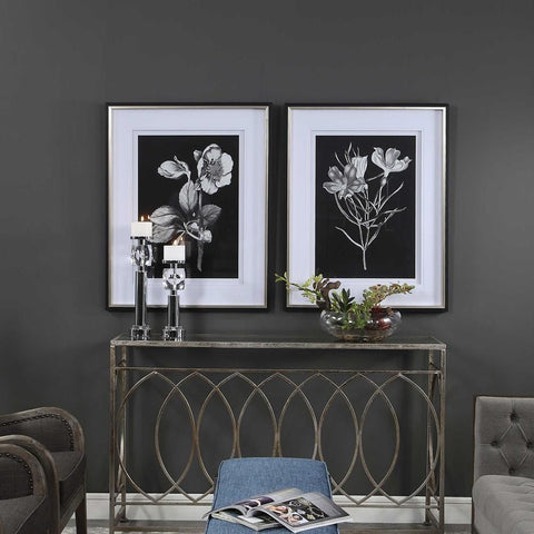 Uttermost Uttermost Black & White Flowers Framed Prints, Set of 2