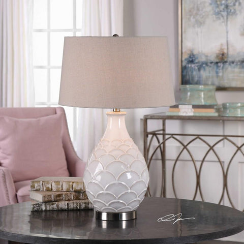 Uttermost Uttermost Camellia Glossed White Table Lamp