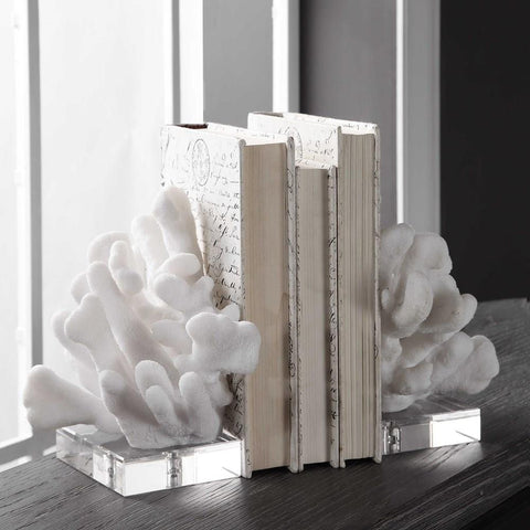 Uttermost Uttermost Charbel White Bookends, Set of 2