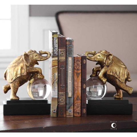 Uttermost Uttermost Circus Act Gold Elephant Bookends, Set of 2