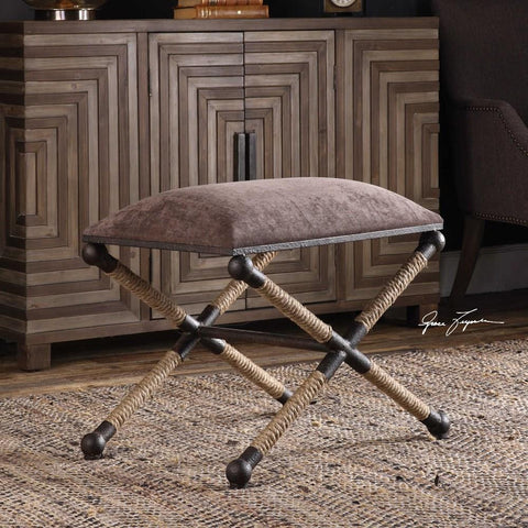 Uttermost Uttermost Evert Taupe Brown Accent Stool