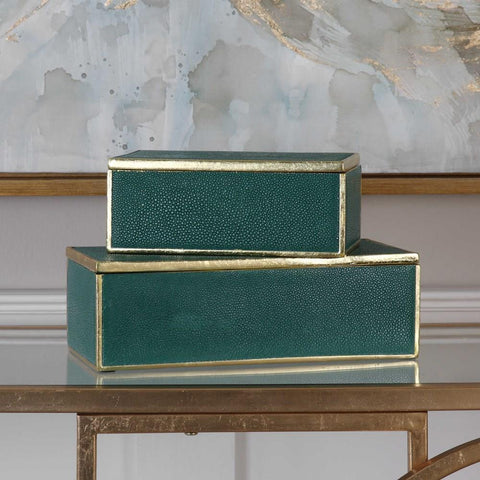 Uttermost Uttermost Karis Emerald Green Boxes Set of 2