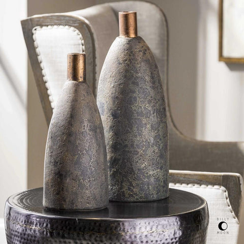 Uttermost Uttermost Kasen Charcoal Vases Set of 2