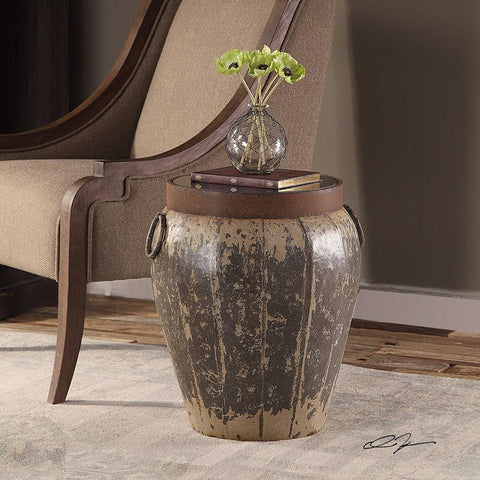 Uttermost Uttermost Neith Metal Drum Accent Table