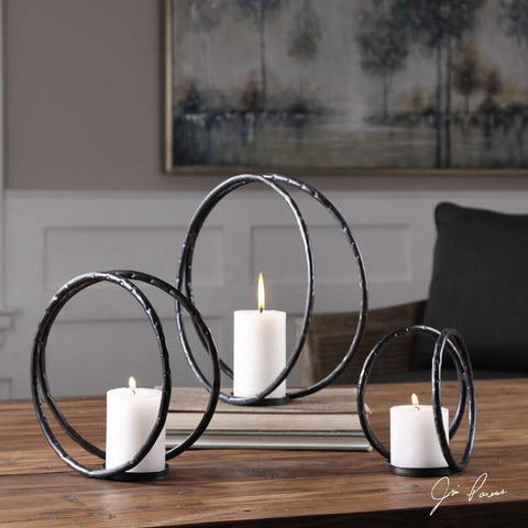 Uttermost Uttermost Pina Curved Metal Candleholders Set of 3