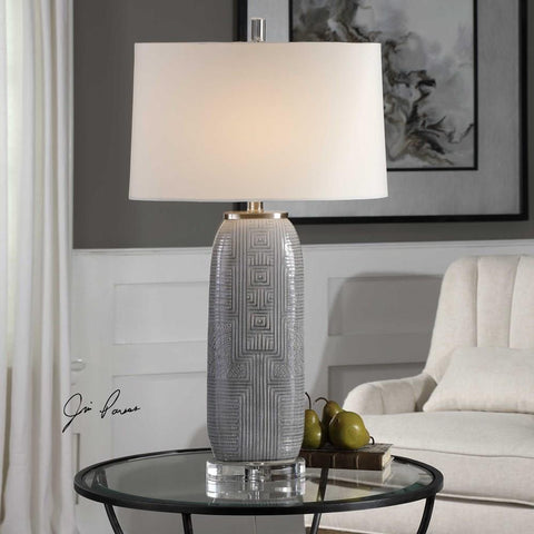 Uttermost Uttermost Ravi Gray Patterned Lamp