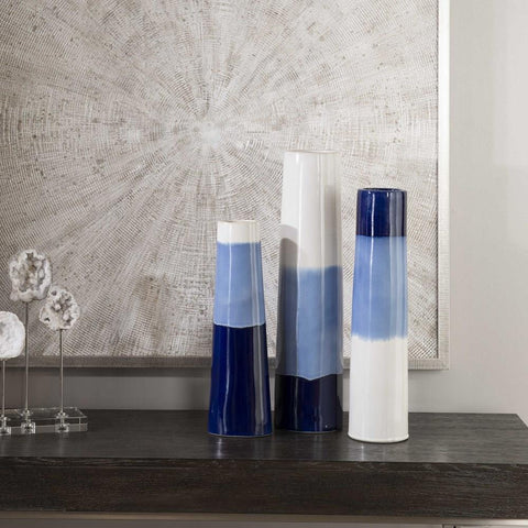Uttermost Uttermost Sconset White & Blue Vases, Set of 3