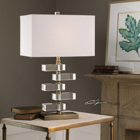 Uttermost Uttermost Spilsby Stacked Crystal Block Lamp