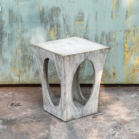 Uttermost Uttermost Vernen Aged White Accent Table