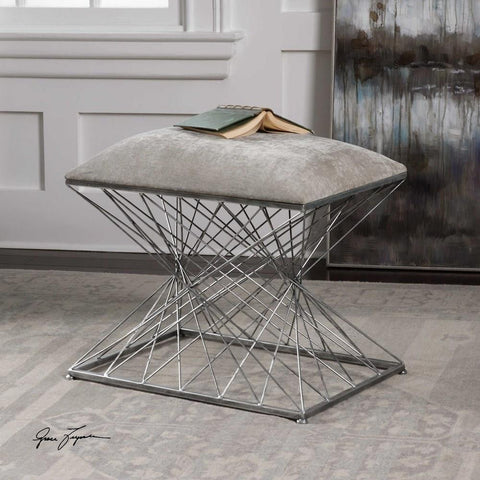 Uttermost Uttermost Zelia Silver Accent Stool