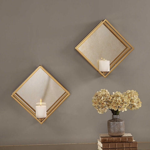 Uttermost Uttermost Zulia Gold Candle Sconces, Set of 2